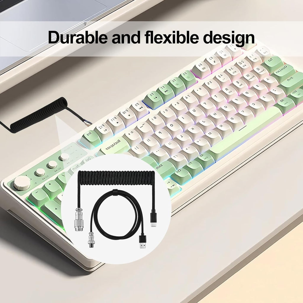 2PCS Coiled Type C Mechanical Keyboard Cable