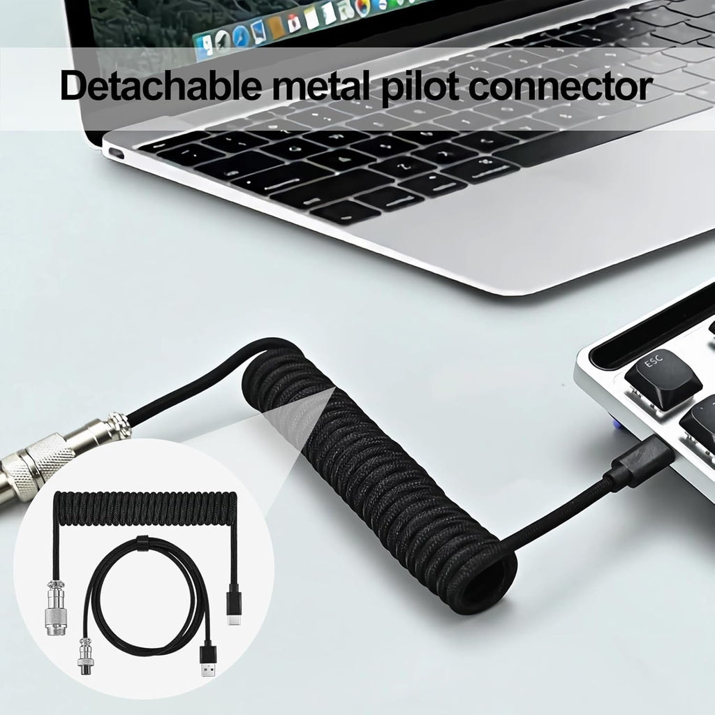 2PCS Coiled Type C Mechanical Keyboard Cable
